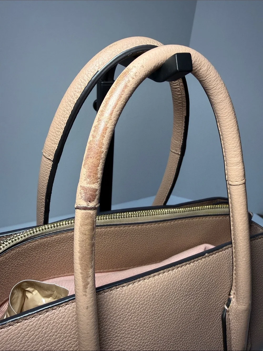 Furla Beige Leather Top-Handle Satchel - Picture 7 of 13